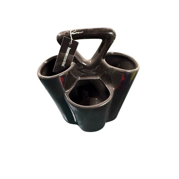 Home Essentials Black Ceramic 3D Holder Pen Art Brush Organizer with Anchor NWT - Picture 6 of 10